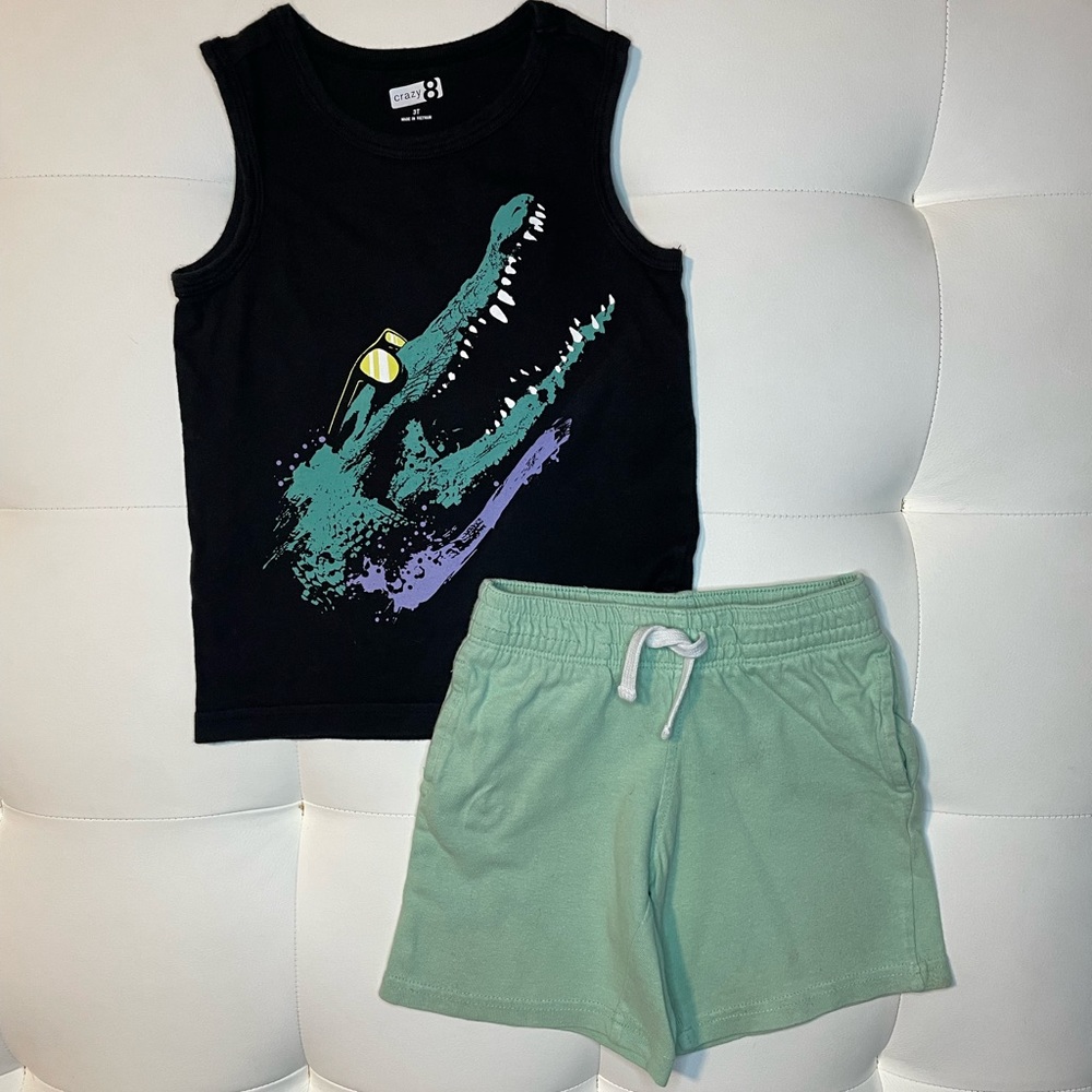 Crazy 8 boys tank top and short set size 3t